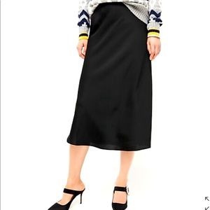 Jcrew slip skirt, xl, black, silk, never worn with tags